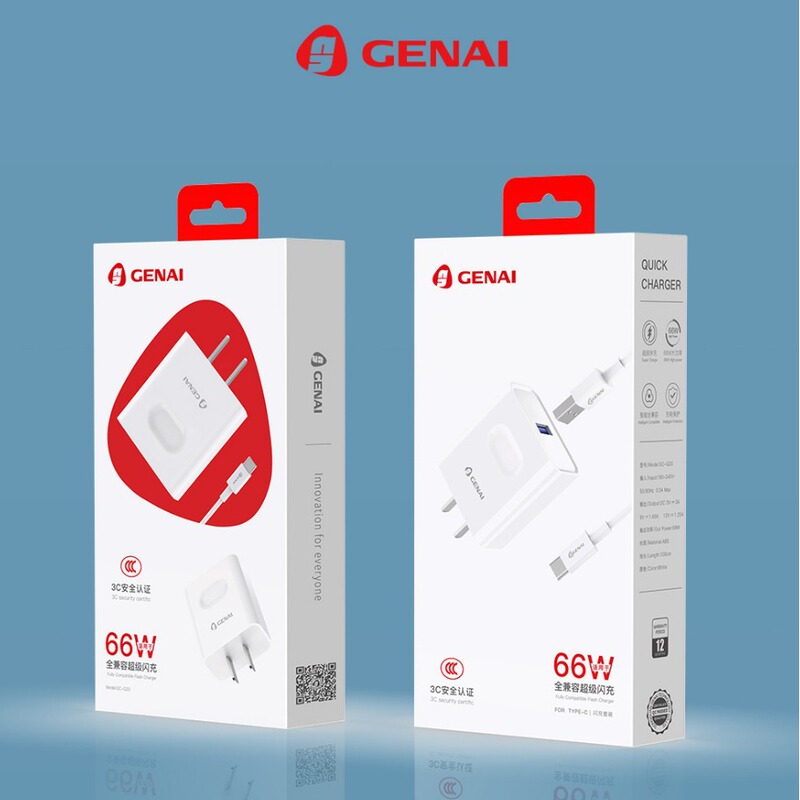 Genai Q23Pro Flash Charging suit 88W Fully Compatible Upgrade for Android tpye-c Apple Charging Head