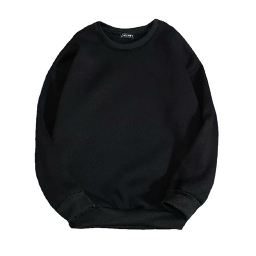 Korean men's spring and autumn casual base top round neck loose turtleneck plain sweatshirt