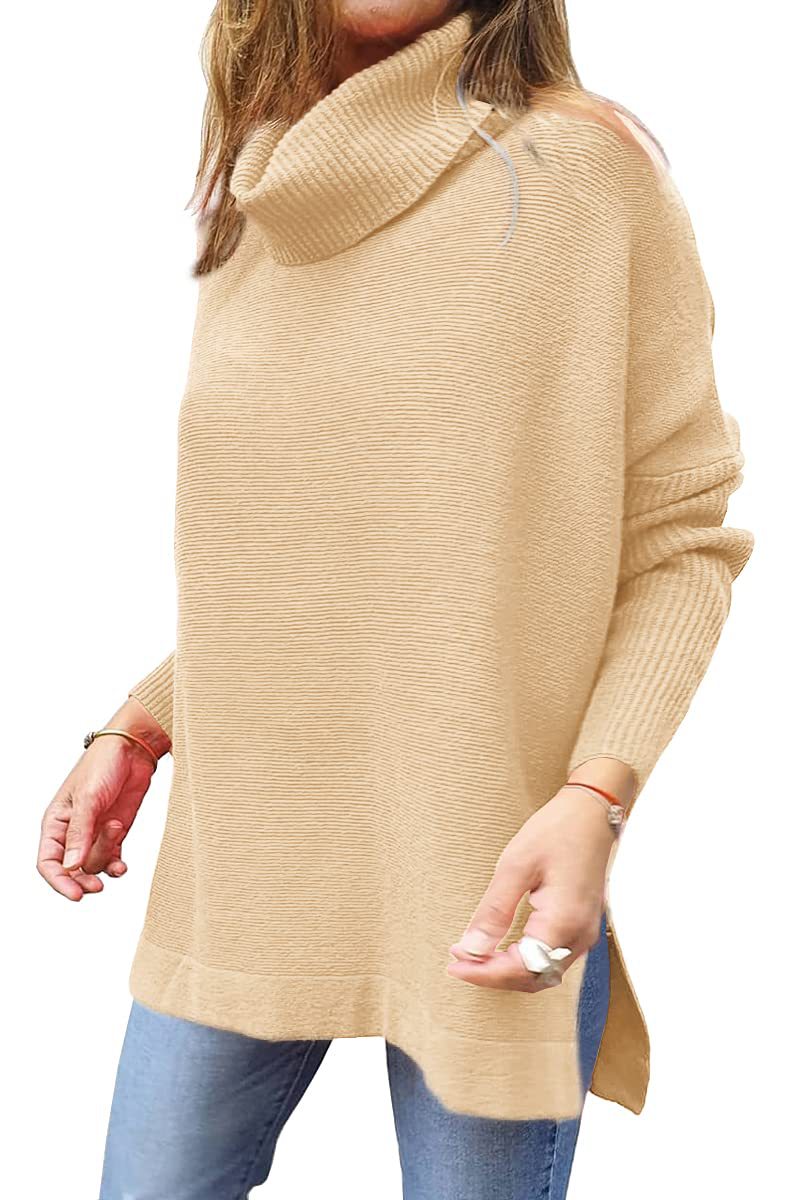 651g Weight Long Sleeve Sleeve Length Pullovers Placket Type Batwing Sleeve Sleeve Type Polyacrylonitrile Fiber Fabric Type Long Top Length Sweater Tops Type Daily Occasion Turtleneck Neckline Warm Function Slim Fit Type Solid Color Pattern Winter, Autumn Season Women'S Gender Patchwork Design Fashion Style Wholesale Women'S Fashion Solid Color Long Sleeve Patchwork Sweaters & Cardigans 20