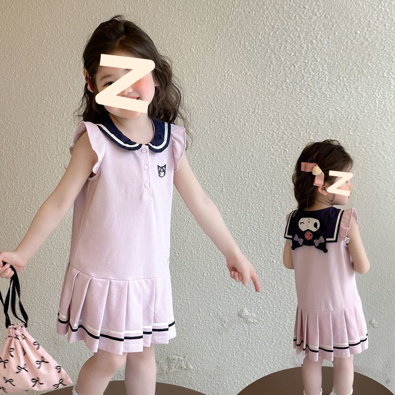 Girls Summer Cartoon Mid-Length Vest Dress 2025 New Style Cute Casual Dress for Small and Medium-Sized Children