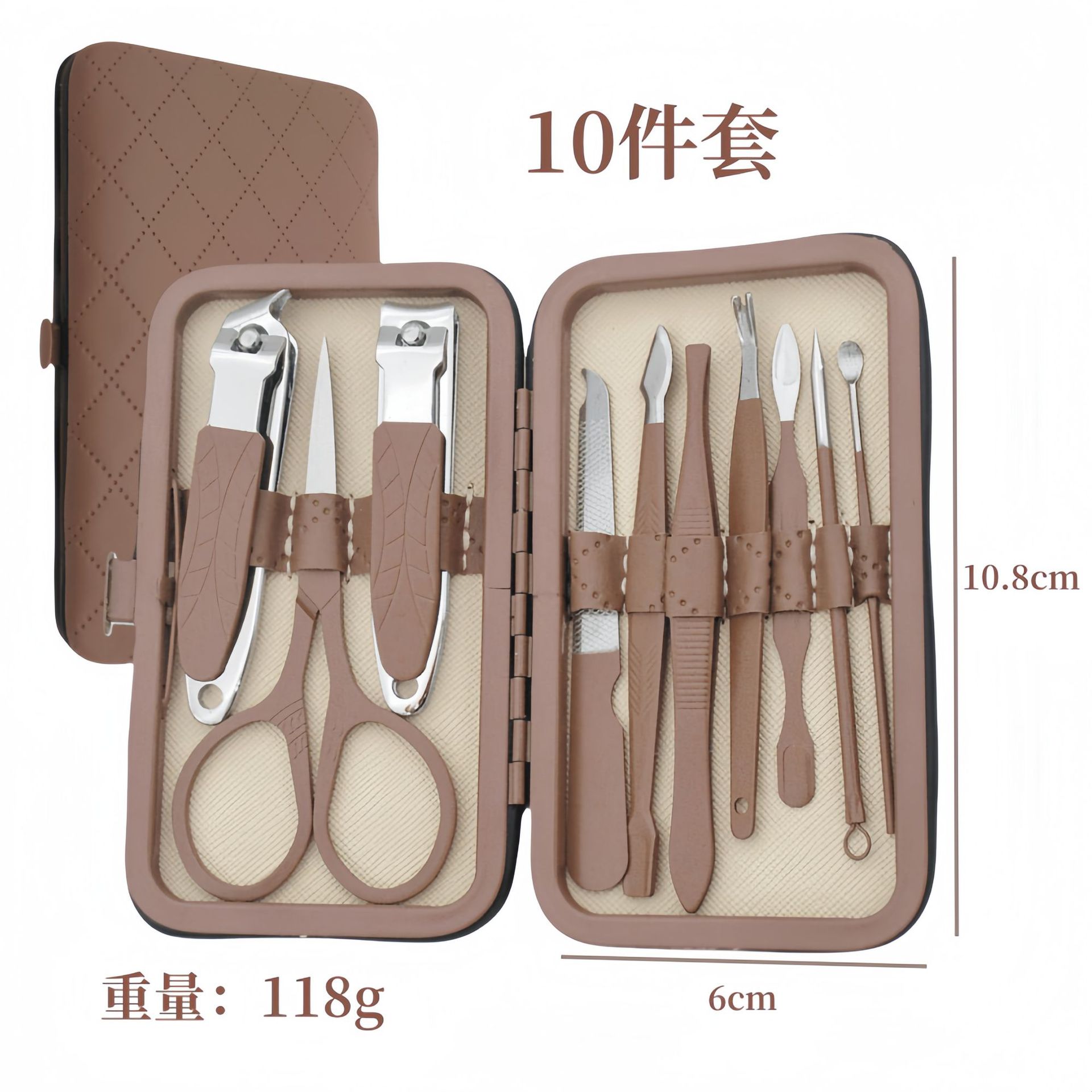Brown set, 10 pieces