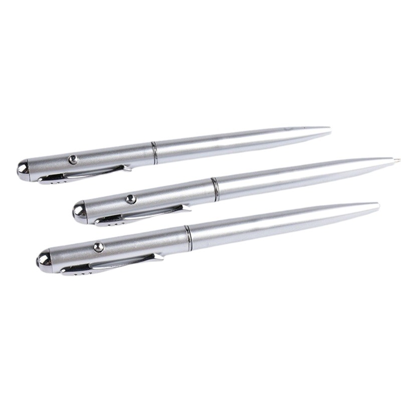 Amazon venta al por menor invisible luz LED pluma plata dinero detector pluma púrpura luz UV contraseña espía pluma envío rápido