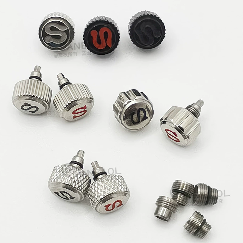 Аксессуары для часов серебристый черный Часы Корона ручка модификация skx007NH35 Регулируемая Временная стальная головка ручка ананас