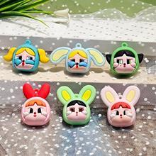 厂家直销可爱哭娃跨境小兔子钥匙扣挂件软胶潮玩包包挂饰公仔配件