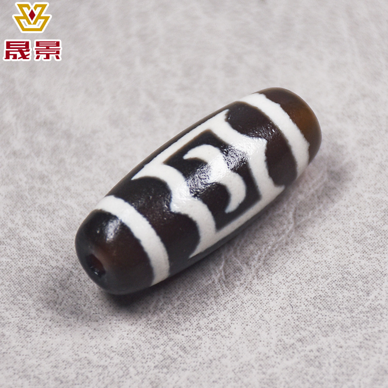 咖色包浆风化九眼三眼镶蚀工艺西藏天然玛瑙天珠項鍊工厂批发定制|undefined