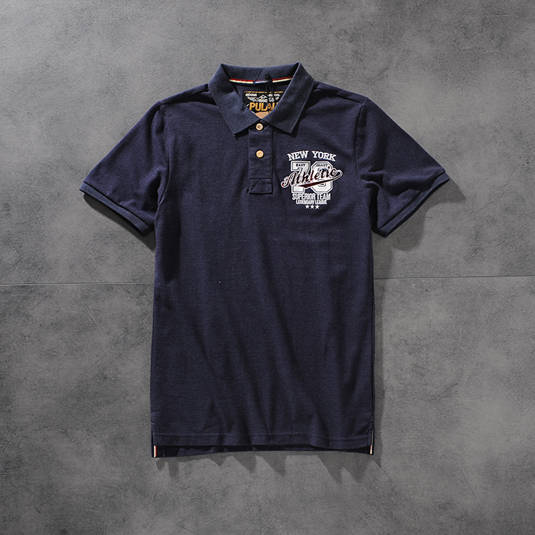 Spring and summer new American minimalist original men's turn collar short-sleeved T-shirt casual youth POLO shirt PK508 5 Spring and summer new American minimalist original men's turn collar short-sleeved T-shirt casual youth POLO shirt PK508 5