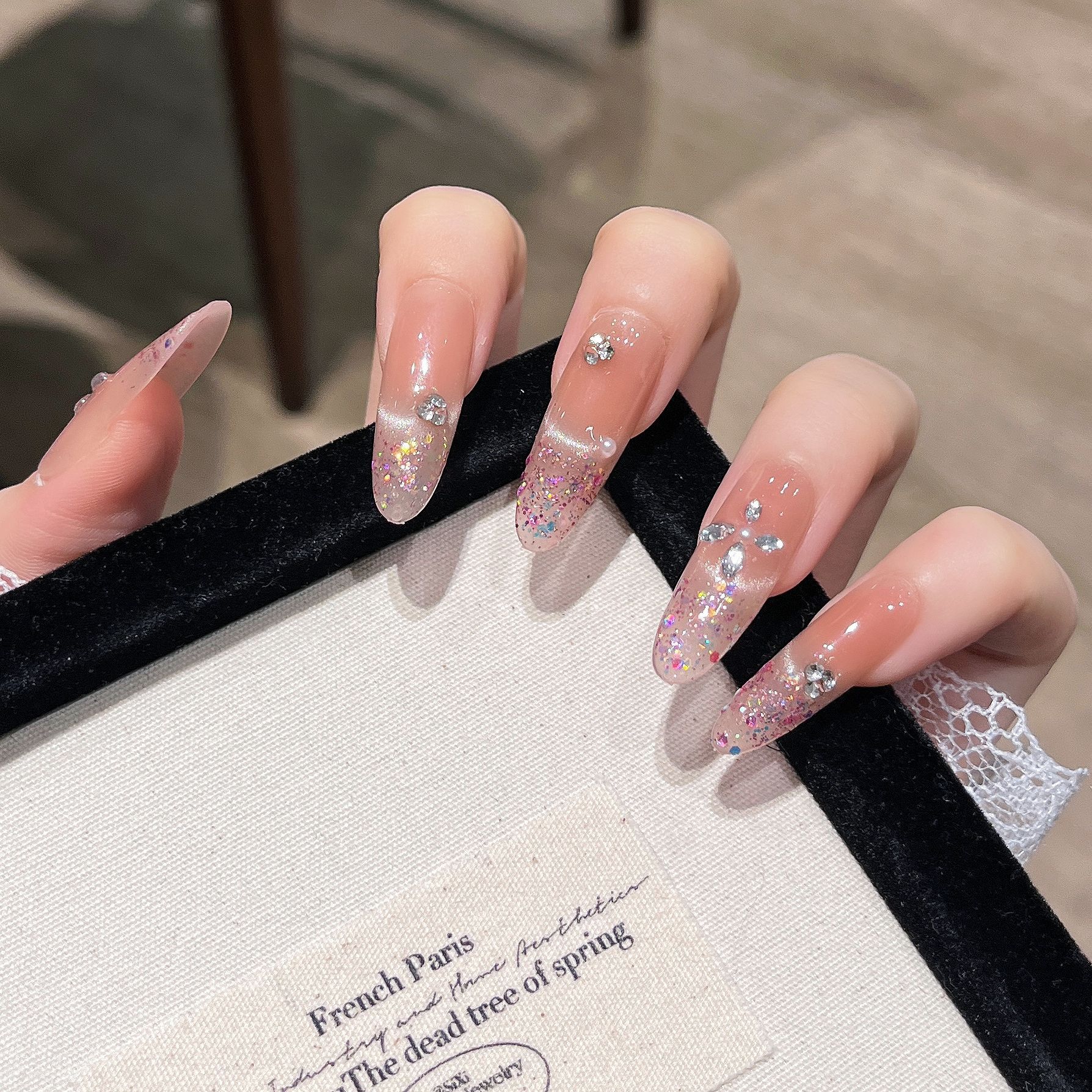 Elíptico puro hecho a mano para usar polvo de manicure brillante manicure al por mayor manicure artificial manicure manicure