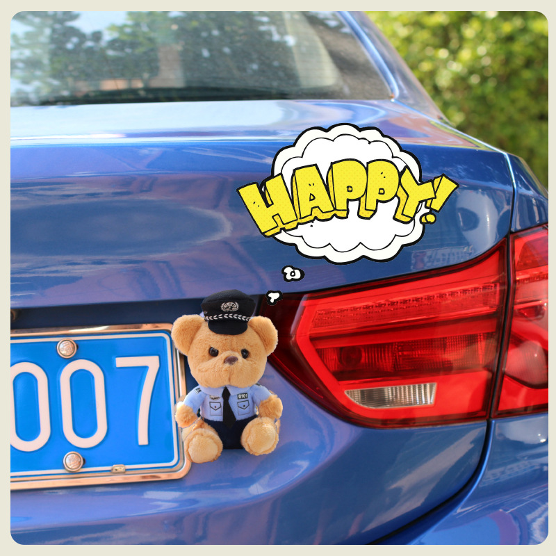 Car rear pendant traffic police bear doll cute cartoon trunk ornaments motorcycle police doll