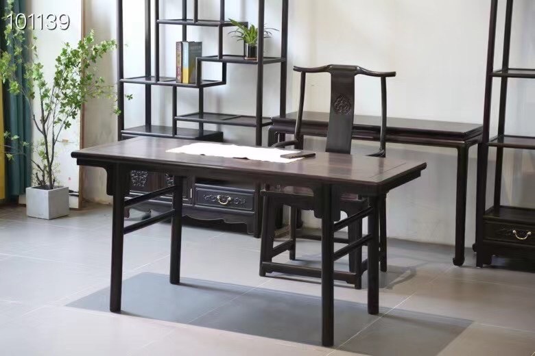 紫光檀东非黑黄檀画案玄关桌电脑桌字台条案清式明式家具