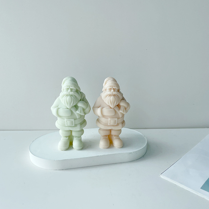 Jiahuimei Santa Claus silicona molde DIY Navidad artesanal aromaterapia fragante piedra mano regalo vela molde