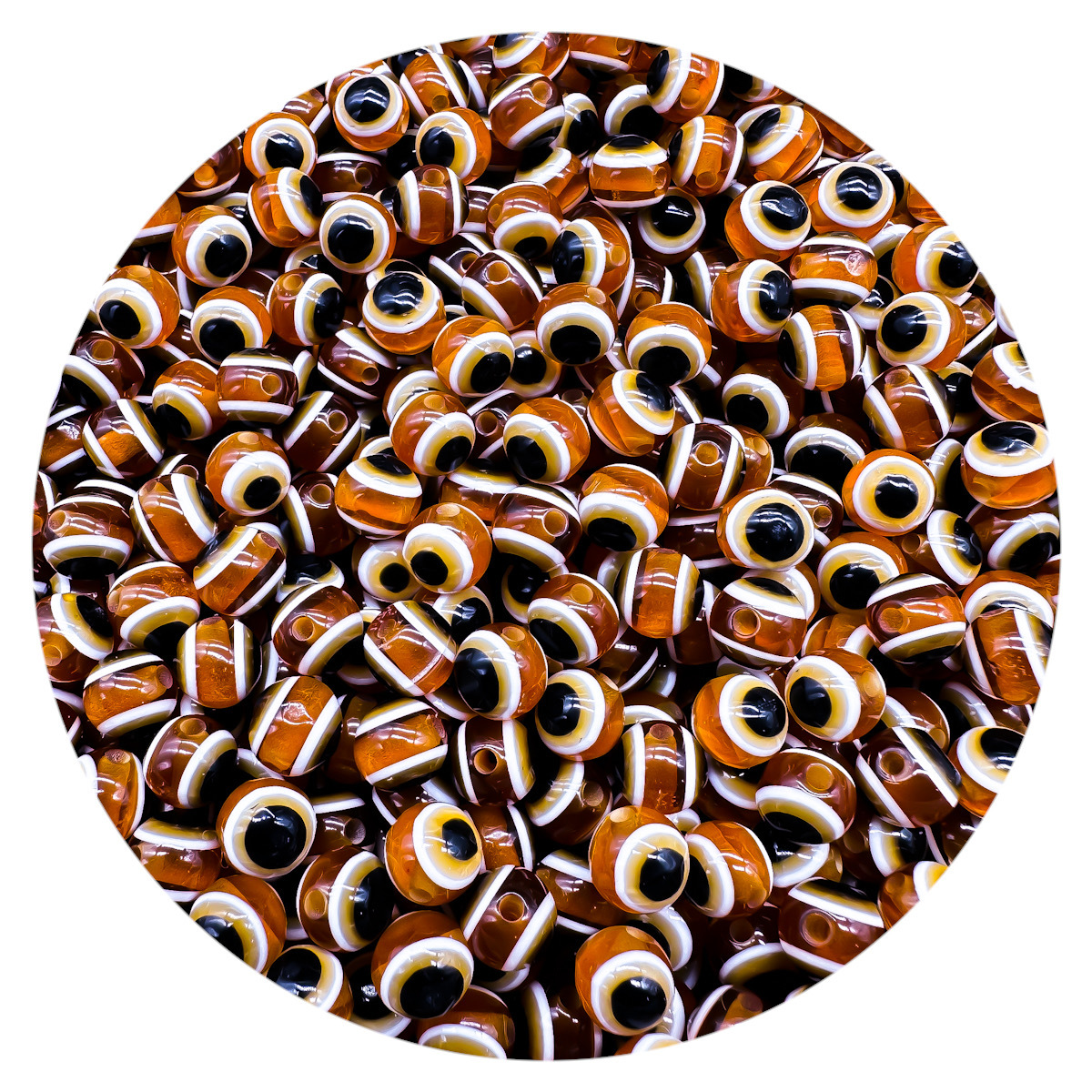 8mm / 10mm resina malvado ojo de pez fijación perlas diy joyería llavero accesorios de fabricación de cadenas de teléfonos móviles