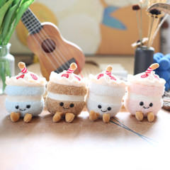 ネットレッドかわいい萌えキャンドルケーキミルクティーカップ小さなペンダントぬいぐるみ公仔バッグ掛けキーホルダー人形