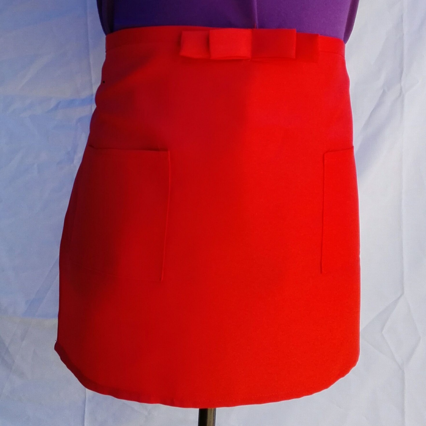 Camarero delantal medio-longitud hotel restaurante cocina Chef negro delantal camarero cintura corta mujeres