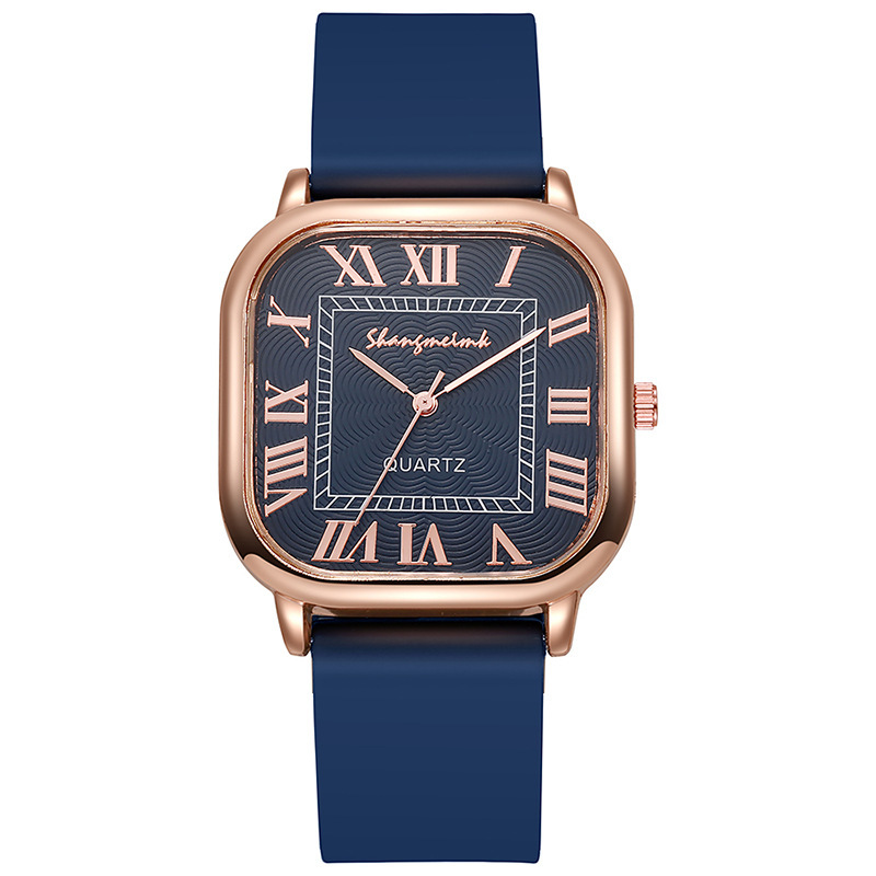 Nueva moda cuadrada cinturón de reloj femenino escala romana estilo antiguo cuarzo todo fósforo reloj de mujer al por mayor