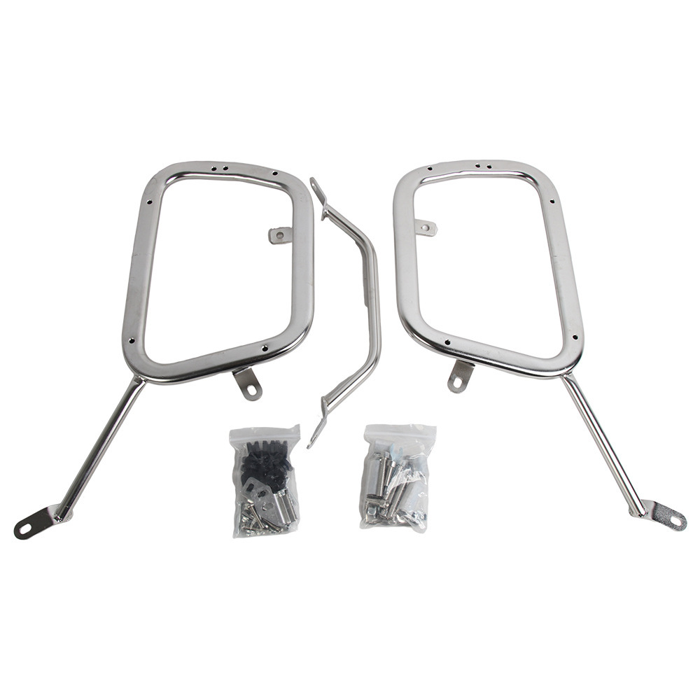 Adecuado para Benali Jinpeng trk502X caja lateral de la motocicleta soporte de acero inoxidable caja lateral derecha ocultando soporte de tubo de escape