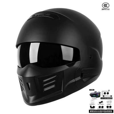 Motosiklet dəbilqələri – Retro motorcycle helmet 3C certification - m-matt-black-abluetooth-more-cost-effective
