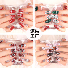 圣诞款美甲半固化凝胶指甲贴甲油膜贴uv光疗烤灯指甲贴纸厂家直销