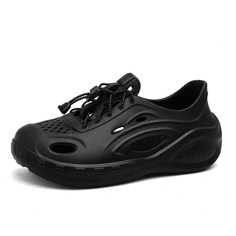 Zapatos con agujeros de color sólido para hombre, nuevas sandalias de tendencia de moda de verano, ropa exterior hueca, zapatos de tacón de suela gruesa