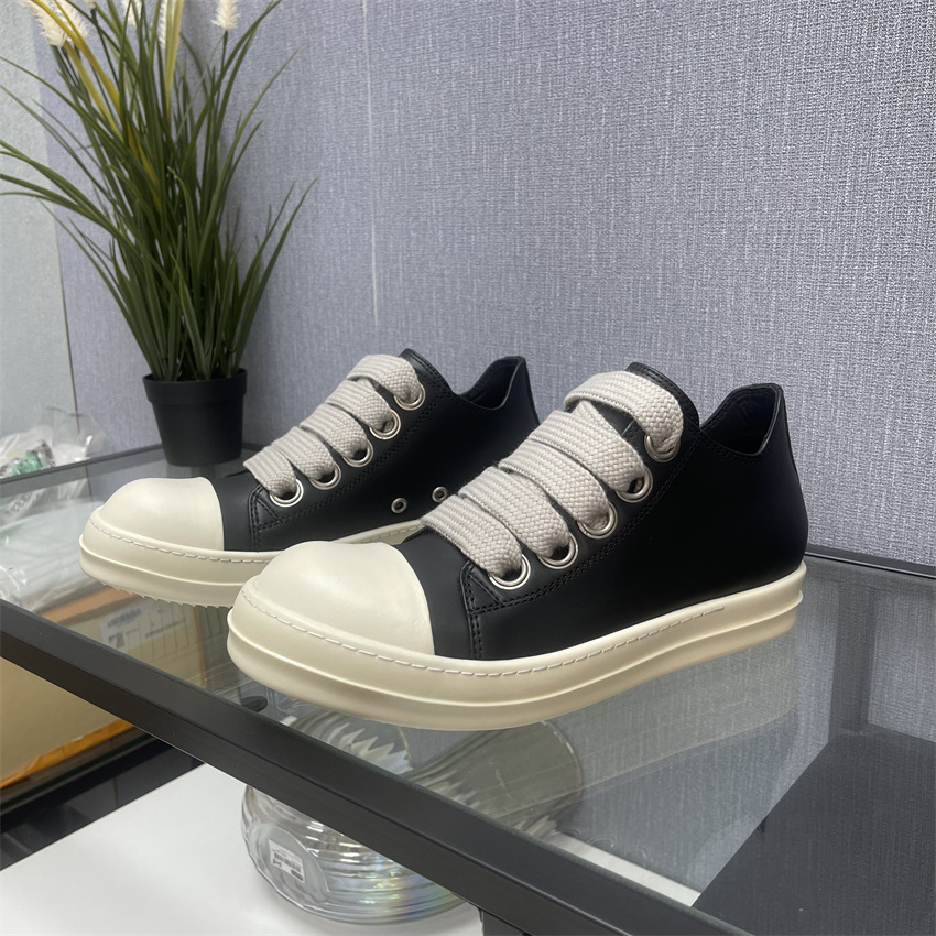 광저우 공장에서 제작한 남성용 소가죽 두꺼운 신발끈 밀키 솔 로우탑 캐주얼 스니커즈 하이 스트리트 트렌드