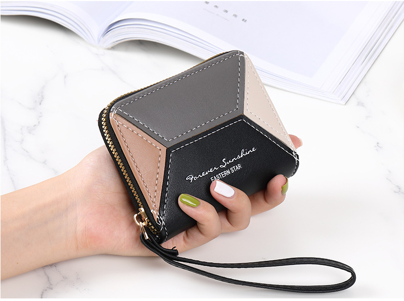 Fashion Solid Color Square Zipper Small Wallet display picture 3