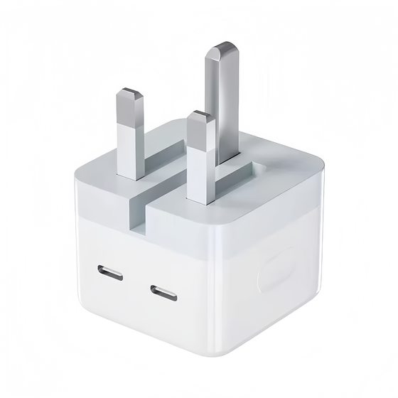 Factory wholesale PD35W folding double port fast charging head for apple charger 50W British Apple charging head