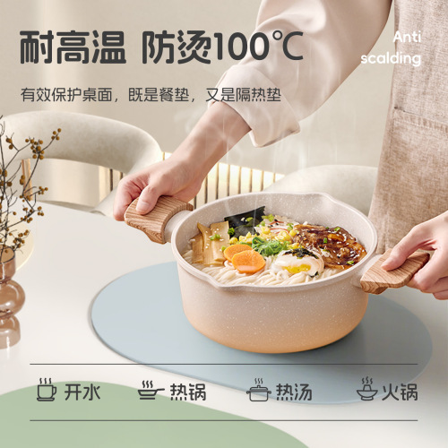 Cross-border minimalist silicone dining mat, waterproof and oil-proof, Western-style dining mat, hotel and restaurant high-end table mat, steel embossed cup mat