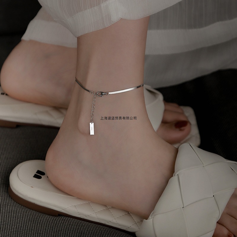 Geometric brand small design universal ankle bracelet stainless…