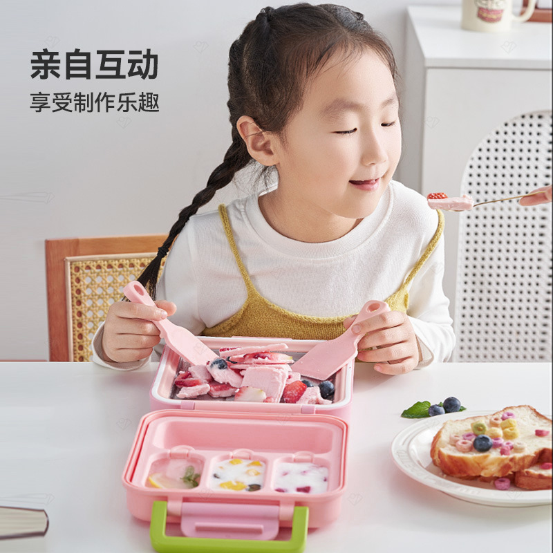 フライドアイスマシン、自家製フライドスムージー、プラグなしフライドヨーグルトマシン、小型家庭用子供用アイスクリームとアイスクリーム型セット|undefined