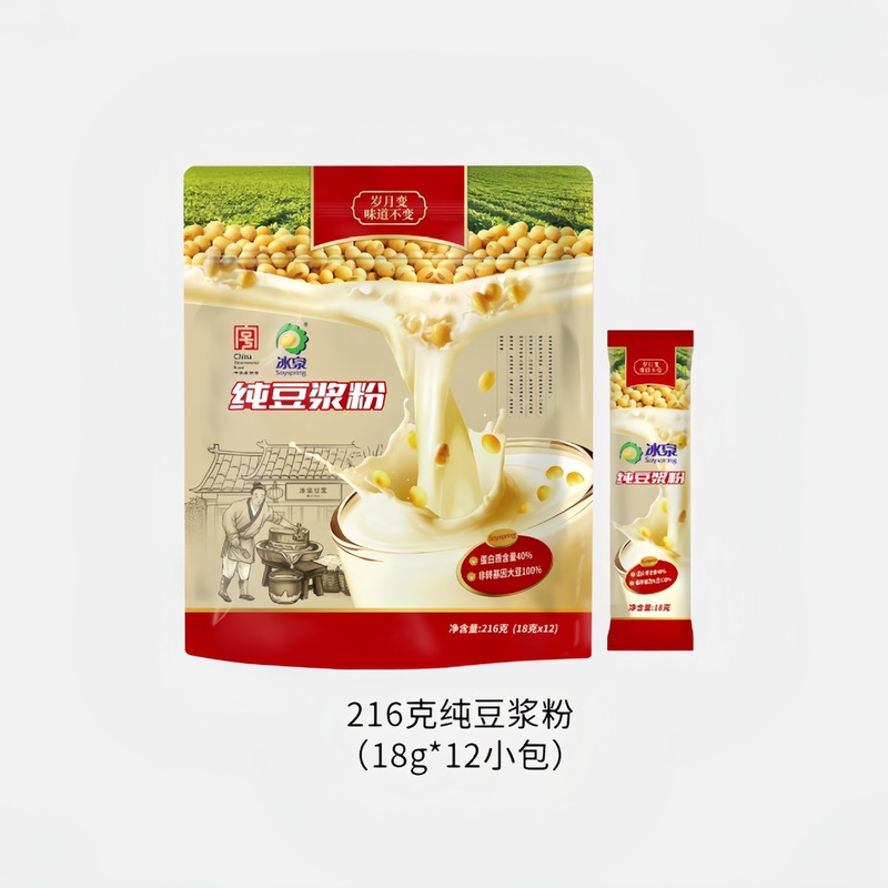 氷泉豆乳 純豆乳粉末 216g フィットネス用代替食 砂糖不使用 高タンパク質配合ドリンク|undefined