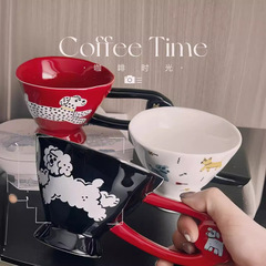 未瓷小眾設計創意陶瓷大耳朵手把杯馬克杯家用情侶對杯早餐咖啡杯