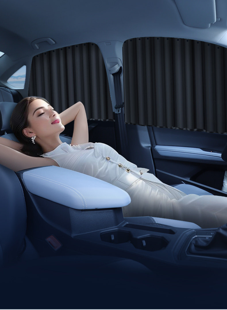 Car Curtains for Sleeping Car Window Sunshade Rear Row Sliding Rail