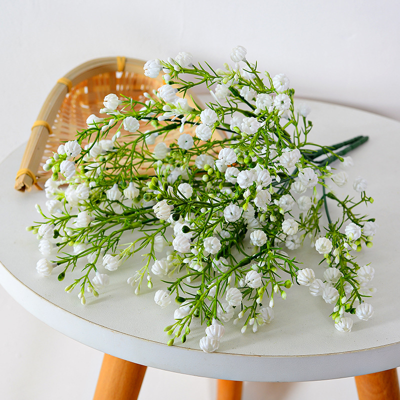 手感滿天星把束仿真花 家居婚慶裝飾夜來香假花人造花束廠家批發