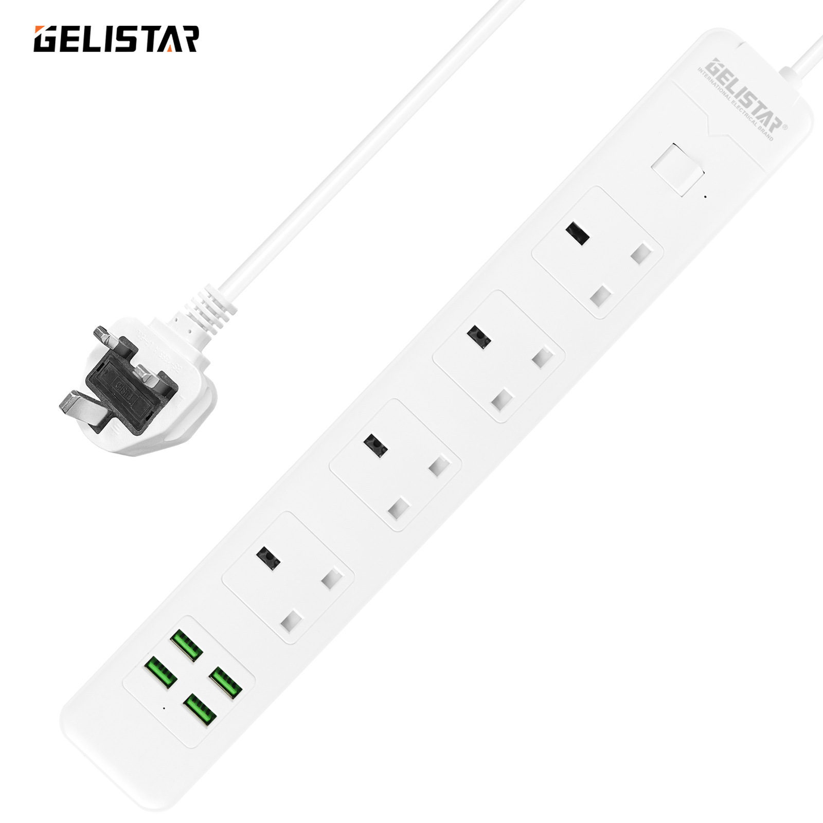 跨境专供英标插板多功能3米插线板带USB英式拖线板接线板英规插座