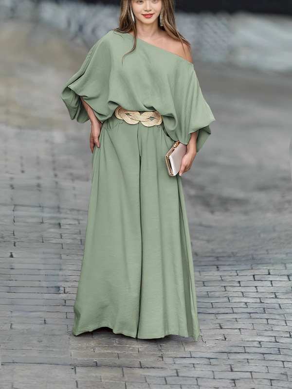 European and American Cross-Border 2024 Autumn New Casual Suit Women's Long-Sleeve Top Loose Pants Fashion Vacation Style
