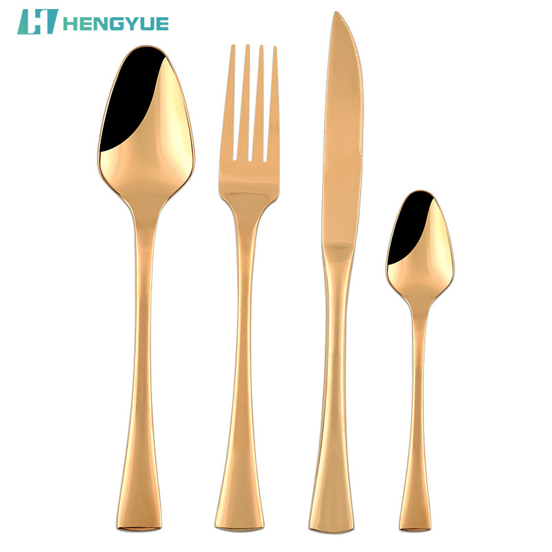 304 Stainless Steel Athena Series Steak Knife, Fork and Spoon Tableware Set 24-piece Gift Box Hotel Western Tableware