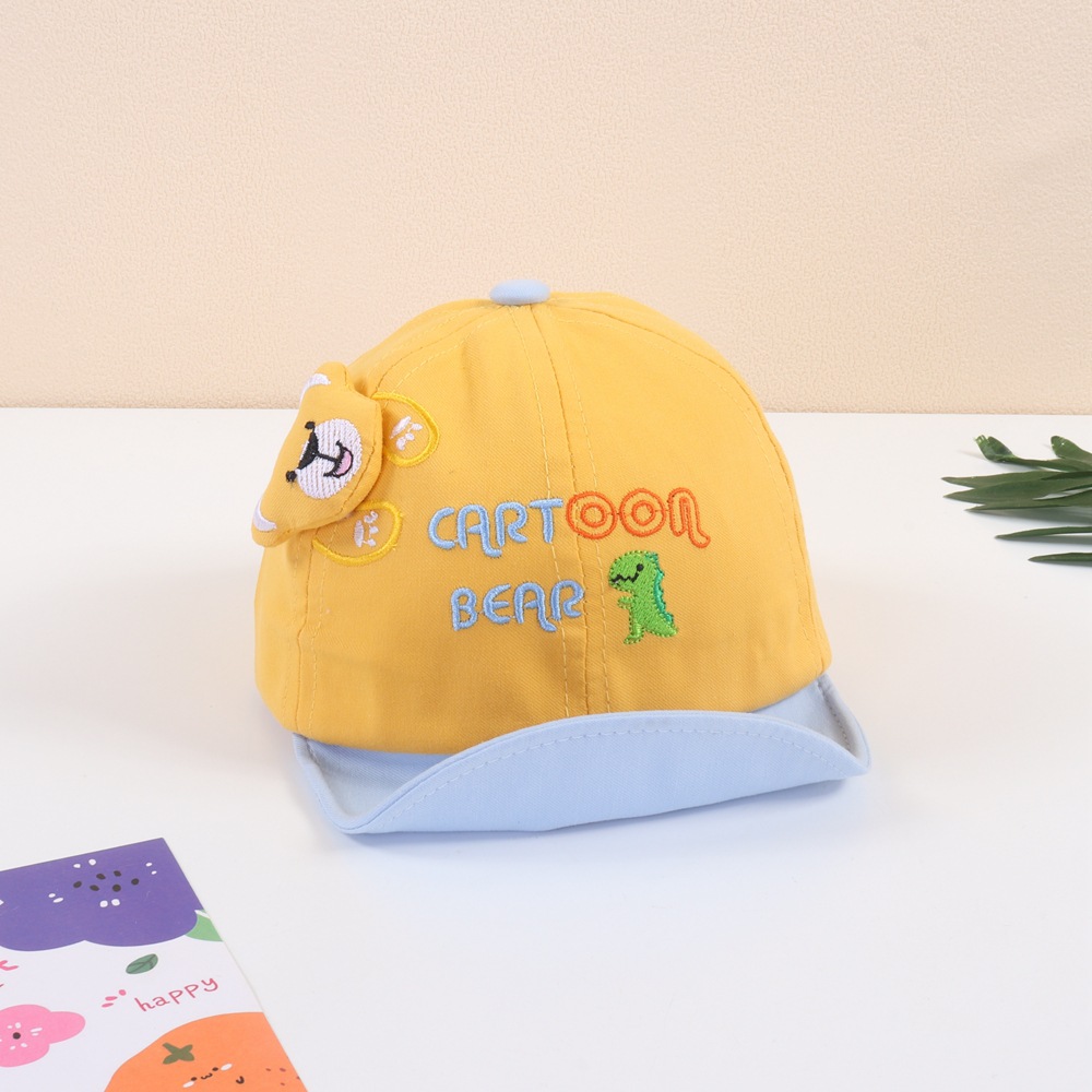 Baby Hat 2022 Spring New Cartoon Bear Head Soft-brimmed Children's Sun Hat display picture 4