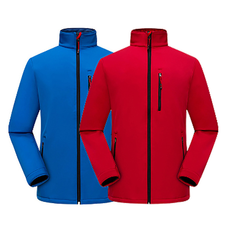 Autumn and winter outdoor soft shell jacket men and women couple jacket windproof Waterproof warm fleece-lined stand collar jacket jacket LG