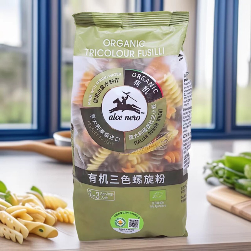 Alce Nero Organic Tricolor Spiral Pasta 250g Italian Spiral Pasta Spiral Noodles