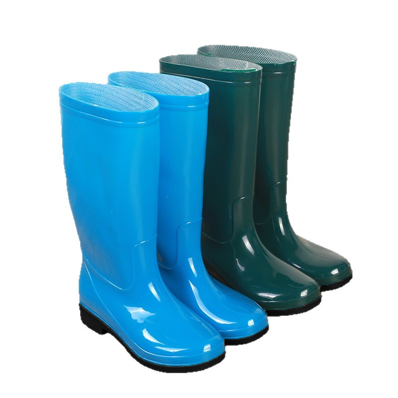 Zapatas de lluvia de mujer, zapatos de agua de alto cilindro, zapatos de goma de protección contra el trabajo, bonitas botas de agua, cocina para adultos