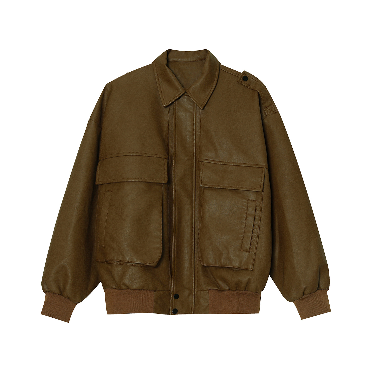 Ropa de Hombre | 2021 Otoño e Invierno Nueva chaqueta de cuero de motocicleta estilo retro de Hong Kong estilo coreano abrigo de moda para hombres y mujeres