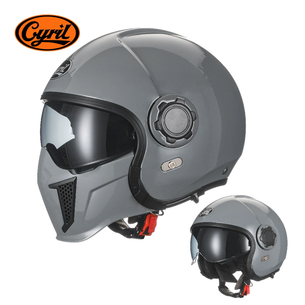 К Cyril ретро-штамп шлем четырех времен черный воин Harley полубhelmet комбинированный шлем мотоцикла полный шлем мужской локомотив сертификация 3C