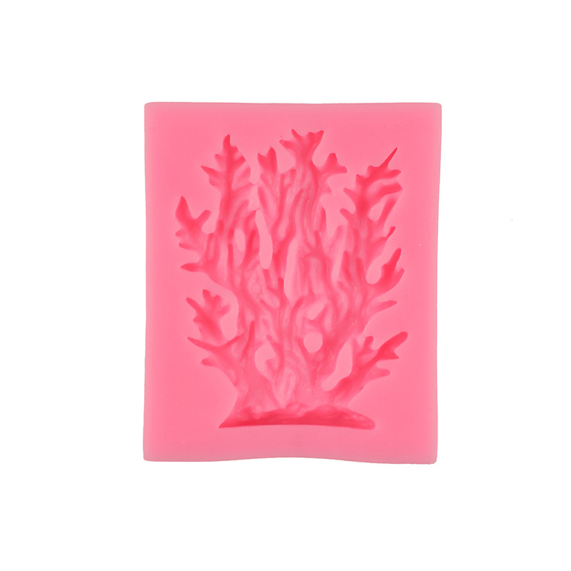 Algas marinas forma coral carámbano pastel molde DIY silicona fondant herramienta para hornear chocolate molde de silicona