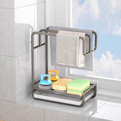 メーカー供給パンチフリー雑巾ラック壁掛けキッチン収納ラックふきんデスクトップ収納ラック吊り下げ雑巾ラック