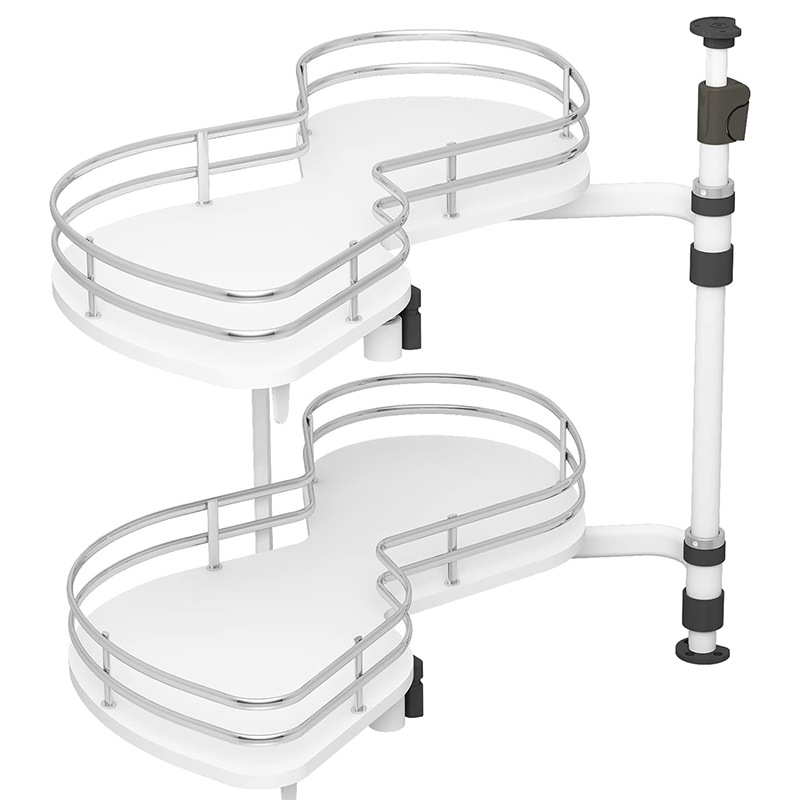 Suministro transfronterizo Cesta de tiro de esquina Gabinete de cocina Cesta de tiro de platillo volante de doble puerta de almacenamiento de esquina fabricante de cesta de tiro