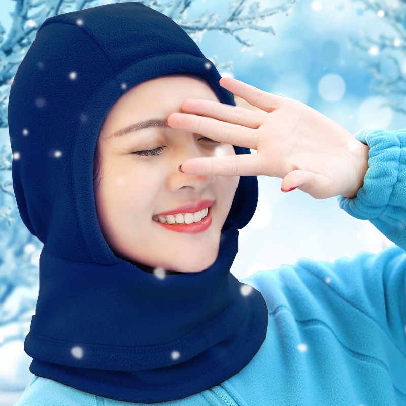 Outdoor Fleece Hat Winter Thickened Men's and Women's Neck Warm Windproof Ski Hat Cycling Headgear Running Sports Hat