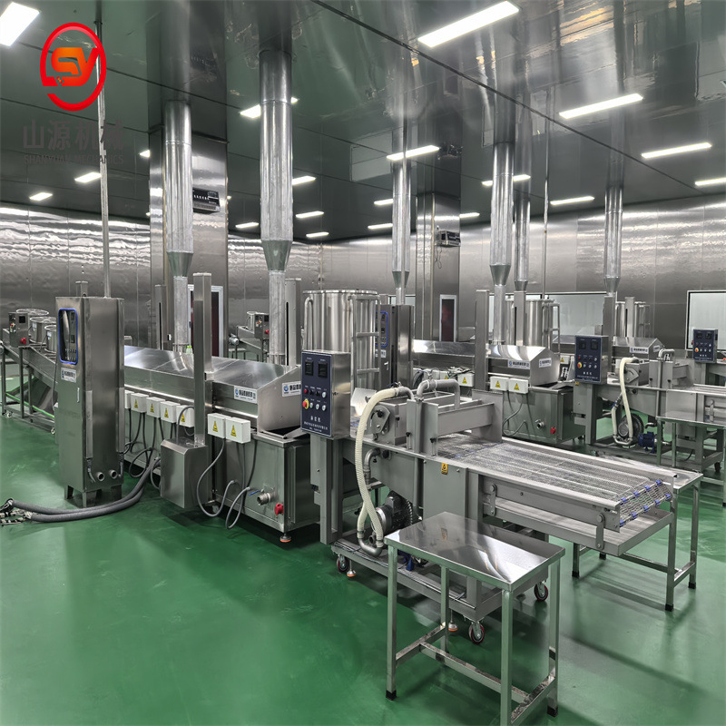 全自动螃蟹上浆油炸生产线 海泥鳅油炸设备 自动控温牛蛙块油炸机