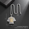 New hip -hop hiphop jewelry titanium steel gold diamond -plated football MESSI Messi No. 10 jersey pendant necklace