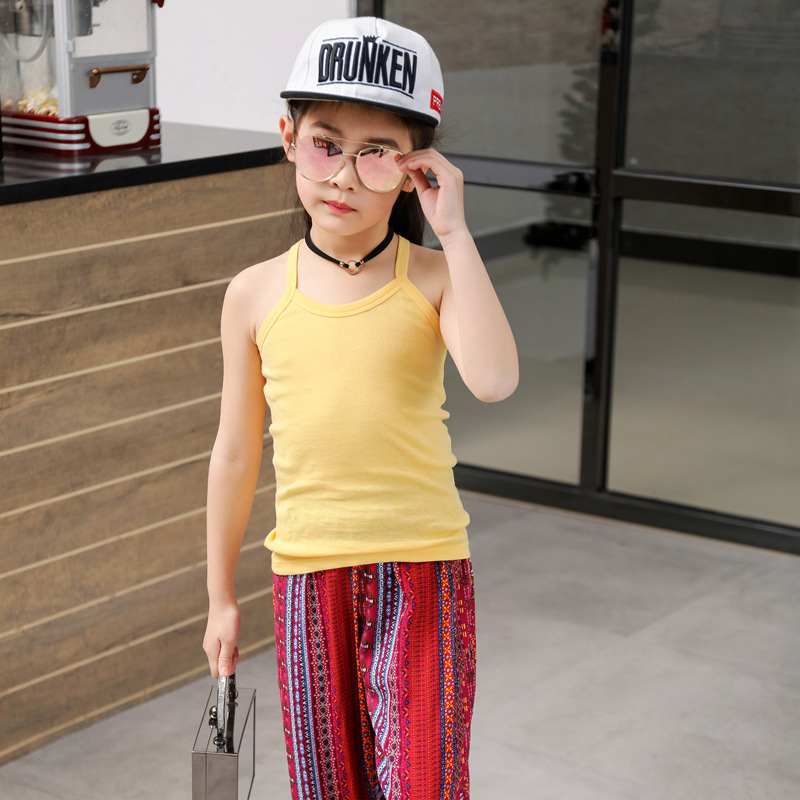 Camiseta de algodón para niños en forma de I para niñas pequeña camisola para niños ropa interior para niñas de verano