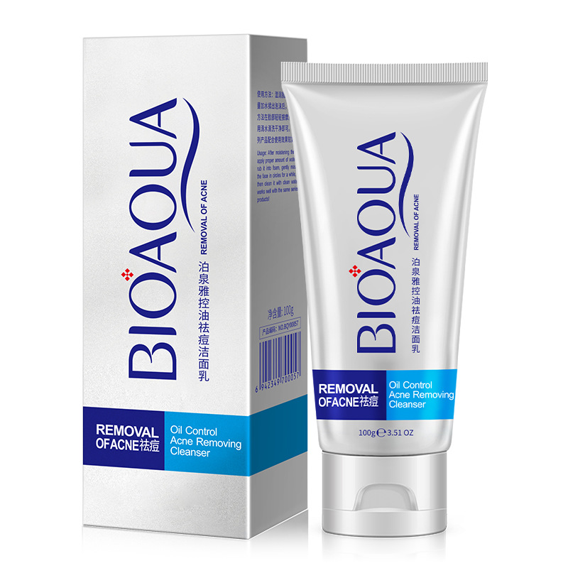 Control de aceite Boquanya Acné Crema Limpiadora espuma densa limpieza mejorar acné piel hidratante no apretado limpiador facial