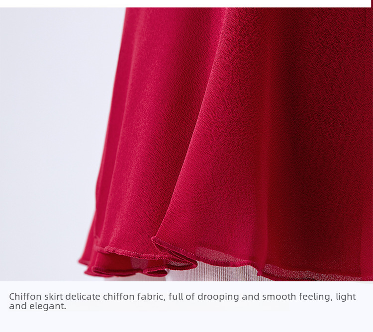 Ballet Skirt Women's Adult One-piece Lace-up Hip Chiffon Skirt Professional Training Clothes Matching Half-length Vallen Skirt